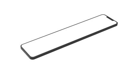 Long Mobile Phone Template Mockup. 3D illustration.の写真素材