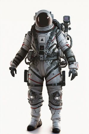 Space suits isolated on white background.  Ai generated.の素材