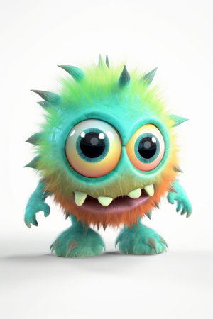 Little monster isolated on white background. Ai generated.の素材