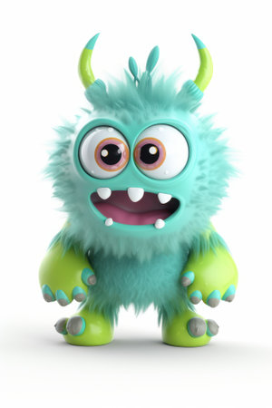 Little monster isolated on white background. Ai generated.の素材