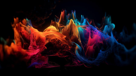 The abstract colorful line texture background. ai generatedの素材