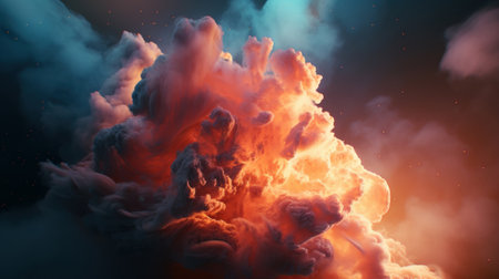 Space and glowing nebula background.  Ai generated.の素材