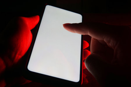 Mobile Phone Template Mockup Isolated on dark background.の写真素材
