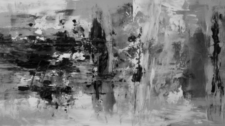 The abstract black and white painting texture background. ai generatedの素材