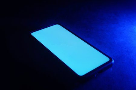 Mobile Phone Template Mockup Isolated on dark background.の写真素材