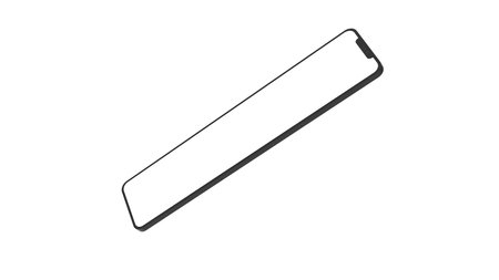 Long Mobile Phone Template Mockup. 3D illustration.の写真素材
