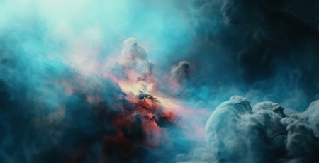Space and glowing nebula background.  Ai generated.の素材