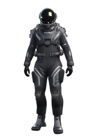 Space suits isolated on space background.  Ai generated.の素材