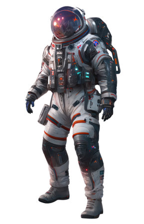 Space suits isolated on transparent background.  Ai generated.の素材