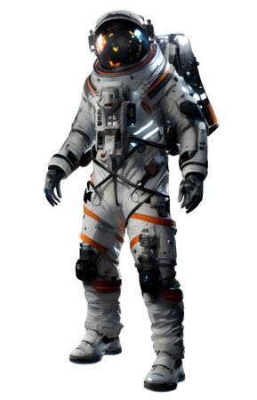 Space suits isolated on transparent background.  Ai generated.の素材