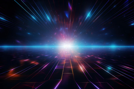 Space and glowing nebula background.  Ai generated.の素材