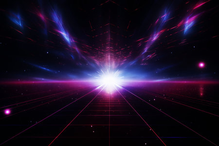Space and glowing nebula background.  Ai generated.の素材