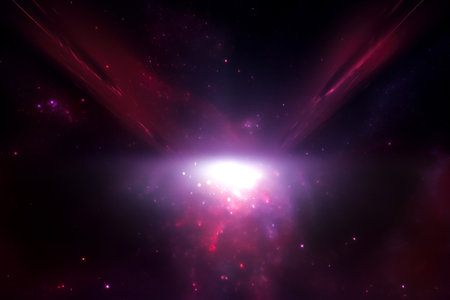 Space and glowing nebula background.  Ai generated.の素材