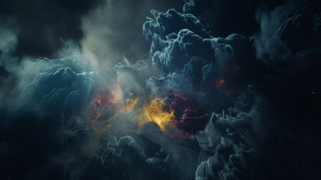 Space and glowing nebula background.  Ai generated.の素材