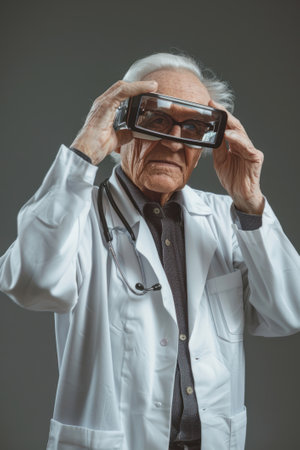 AR Assisted Healthcare for the Elderly Seniors using AR glasses to access healthcare services manage appointments and make payments using Bitcoin ensuring a life well livedの素材