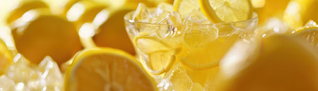 Summery homemade lemonade and dessert spread a close up on the freshness and zest of the seasonの素材