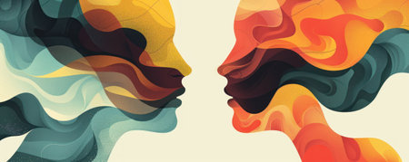 Create a visually striking graphic representation of the intangible feeling of connection and intimacyの素材