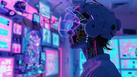 Animator wraps gauze around cybernetic dream gratitude in every frameの素材