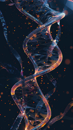Cybernetic DNA illustration of sync wave showcasing genetic evolutionの素材