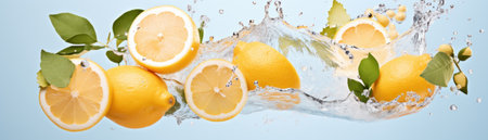 Glass of frosted lemonade, dew-kissed, against a backdrop of lemon groves at sunset isolated background, pastel, object, commercialの素材