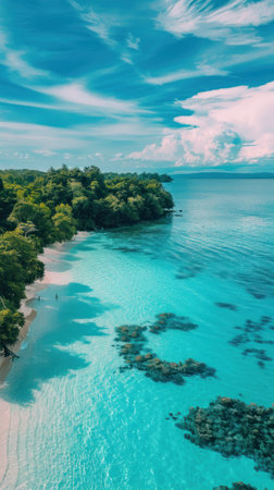 Paradise for the digital nomad, remote work and co-working beaches under endless blue skies. cinematicの素材