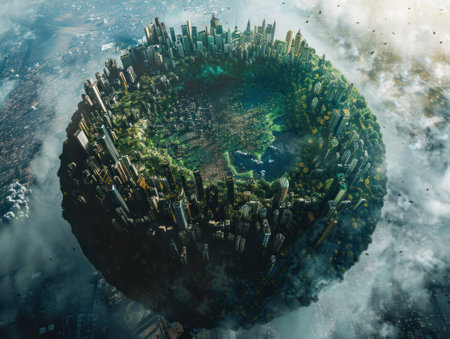 Dive into the heart of the climate crisis, unveiling the interconnectedness of pollution and deforestation in shaping our environmental destiny close-upの素材