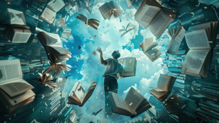 Bring to life the concept of alternate realities colliding in a diary through a visually stunning lowangle shot Depict the owners life unfolding in various dimensions within the diary Emphasize the complexity and depth of intertwined destiniesの素材