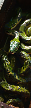 Box of unending spring snakes, shadowy ambiance, closeup, pranksters delight , super realisticの素材