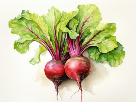 Beet watercolor style isolated on white backgroundの素材
