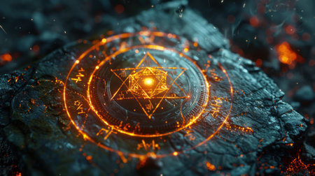 A mystical symbol embedded within a file, revealing a hidden message or prophecyの素材