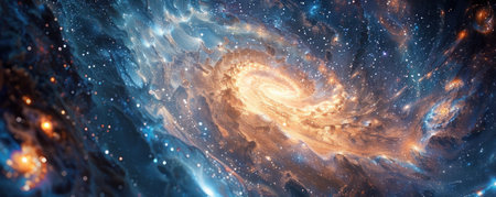 A swirling vortex of data forming a mesmerizing galaxy, showcasing the beauty of information patternsの素材