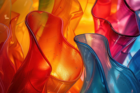 A vibrant display of colors capturing the essence of joy through abstract shapes and patterns Aspect ratio 169の素材