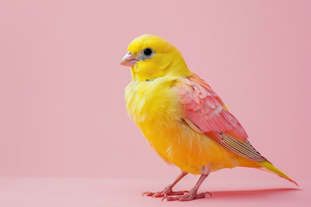 Canary, isolated on pastel background, stock photographic styleの素材