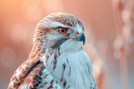 Goshawk, isolated on pastel background, stock photographic styleの素材