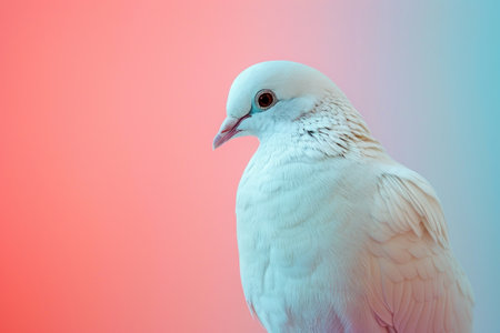 Dove, isolated on pastel background, stock photographic styleの素材