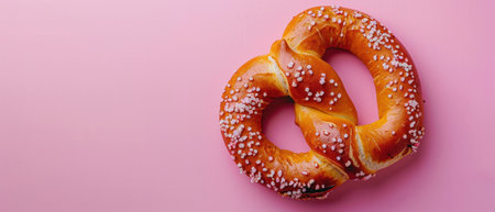 Pretzel, rising, bullet shot, solid pastel backgroundの素材