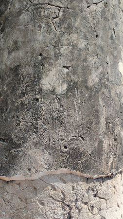 Close-up of textured concrete surface, showcasing natural wear and unique patterns.の写真素材
