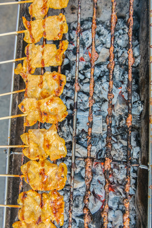 Fired pork is a favorite street food in Thailand. It's simple to makeの写真素材