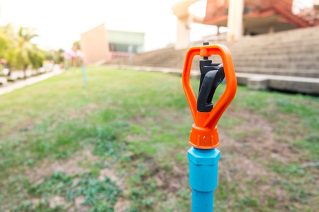 sprinkler in the gardenの写真素材