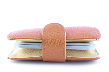 a wallet on a white backgroundの写真素材