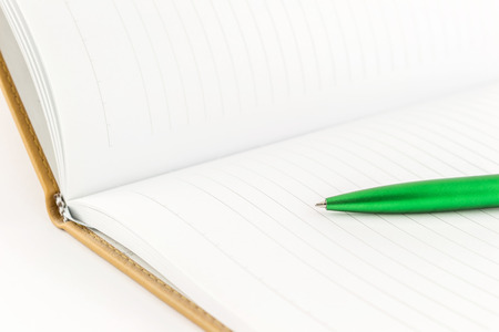 green pen for  business  put on notebook
