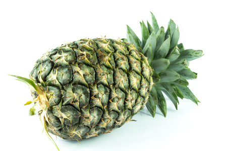 Fresh pineapple on a white backgroundの写真素材