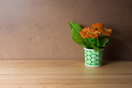 still life,Artificial flowers on woodenの写真素材