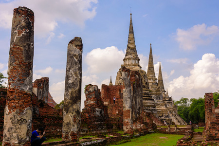 Ayutthaya Thailand - ancient city and historical place. Wat Phra Si Sanphetの写真素材