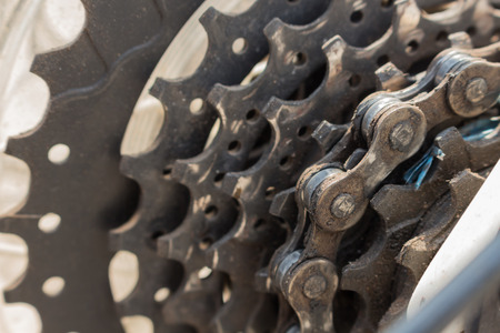 close up of a bike chain