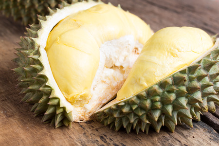 durian on a woodenの写真素材