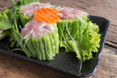 Raw food,Bitter Melon Soup in Sparerib Brothの写真素材