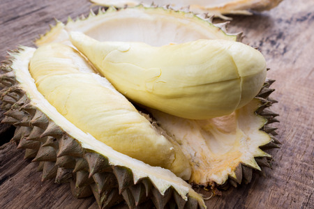 durian on a woodenの写真素材