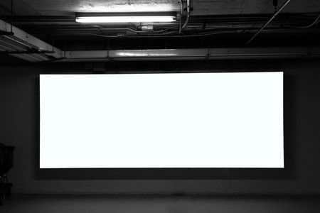 advertising board in parkingの写真素材
