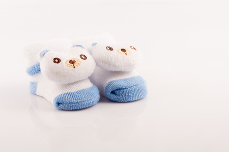 Sock Yarn for Baby on whiteの写真素材